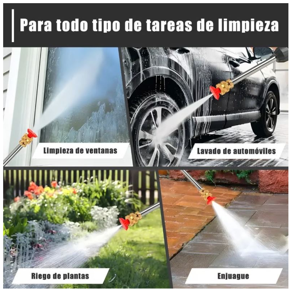 Ejemplos de limpieza de carro, ventanas, jardín y patio
